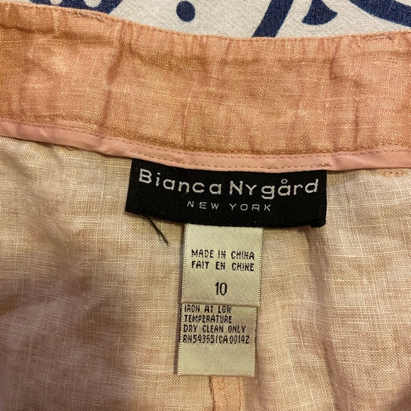 CAPRI!💙👖BIANCA NYGARD CROPS!👖💙10 RUN SMALL BEAUTIFUL METALLIC PEACH PINK EUC - Picture 5 of 16